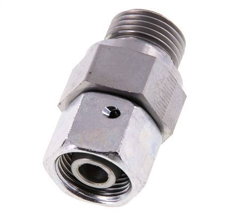 12S y G1/2'' Rótula recta de acero galvanizado con rosca macho 630 bar Junta tórica de NBR Cono de cierre ajustable ISO 8434-1