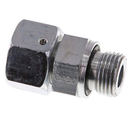 16S y G1/2'' Acero Zincado Giratorio Recto con Rosca Macho 400 bar Junta tórica de NBR Cono de Sellado Ajustable ISO 8434-1