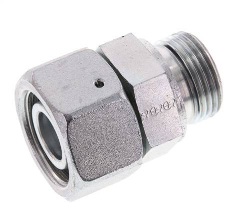 25S & G1'' Acero zincado Rótula recta con rosca macho 400 bar Junta tórica de NBR Cono de estanquidad Ajustable ISO 8434-1