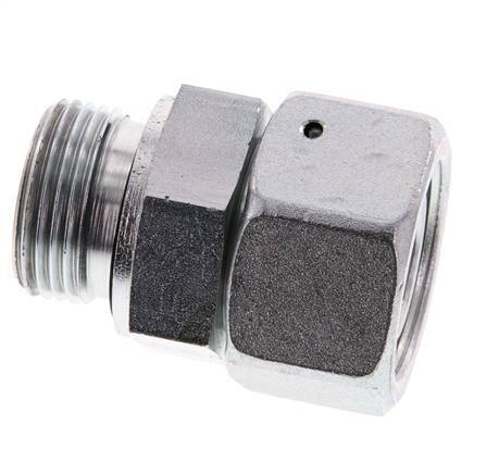 25S & G1'' Acero zincado Rótula recta con rosca macho 400 bar Junta tórica de NBR Cono de estanquidad Ajustable ISO 8434-1
