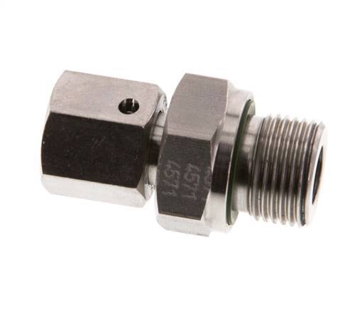 8L y G3/8'' Acero Inoxidable Giratorio Recto con Rosca Macho 315 bar FKM O-ring Cone Sealing Adjustable ISO 8434-1