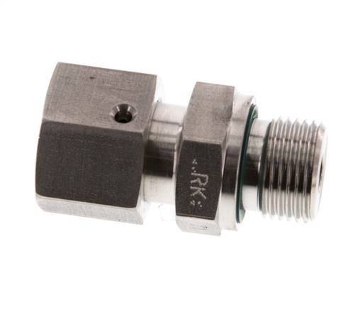 10S y G3/8'' Rótula recta de acero inoxidable con rosca macho 630 bar Junta tórica de FKM Cono de sellado ajustable ISO 8434-1