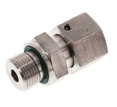 10S y G3/8'' Rótula recta de acero inoxidable con rosca macho 630 bar Junta tórica de FKM Cono de sellado ajustable ISO 8434-1