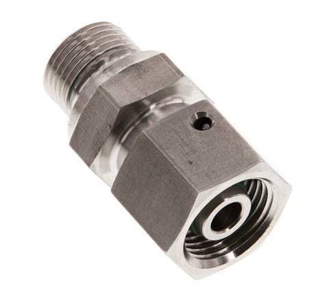 10S y G3/8'' Rótula recta de acero inoxidable con rosca macho 630 bar Junta tórica de FKM Cono de sellado ajustable ISO 8434-1