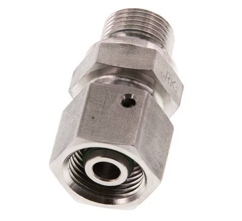 10S y G3/8'' Rótula recta de acero inoxidable con rosca macho 630 bar Junta tórica de FKM Cono de sellado ajustable ISO 8434-1