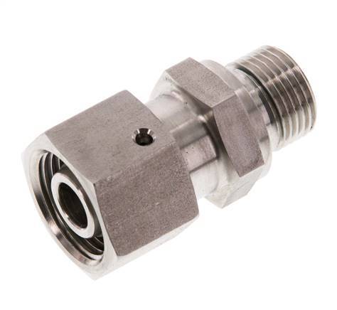 12S y G3/8'' Rótula recta de acero inoxidable con rosca macho 630 bar Junta tórica de FKM Cono de sellado ajustable ISO 8434-1
