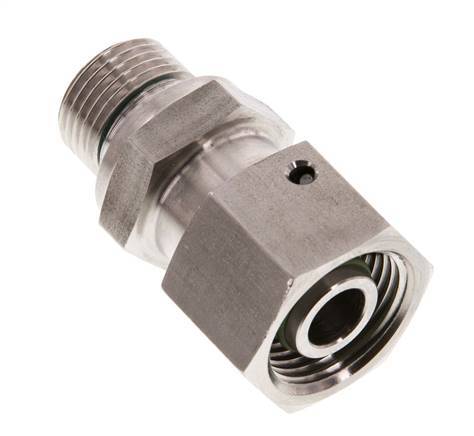 12S y G3/8'' Rótula recta de acero inoxidable con rosca macho 630 bar Junta tórica de FKM Cono de sellado ajustable ISO 8434-1