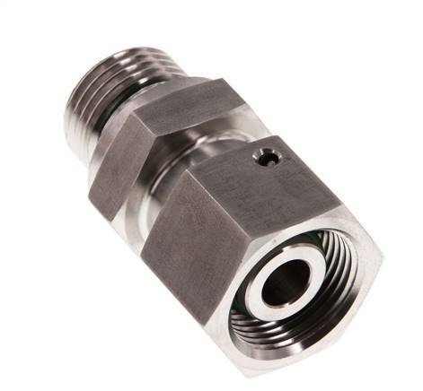 14S y G1/2'' Rótula recta de acero inoxidable con rosca macho 630 bar Junta tórica de FKM Cono de sellado ajustable ISO 8434-1