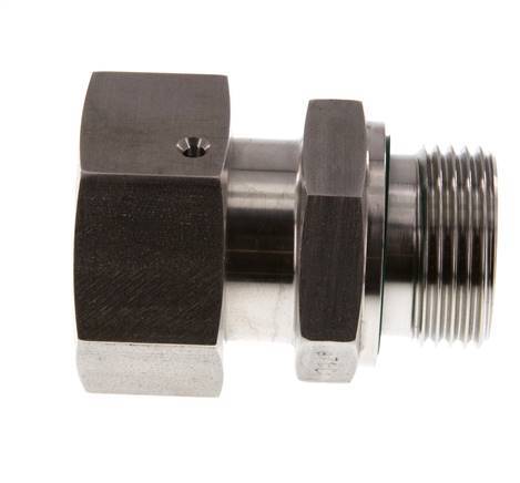 25S y G1'' Rótula recta de acero inoxidable con rosca macho 400 bar Junta tórica de FKM Cono de sellado ajustable ISO 8434-1