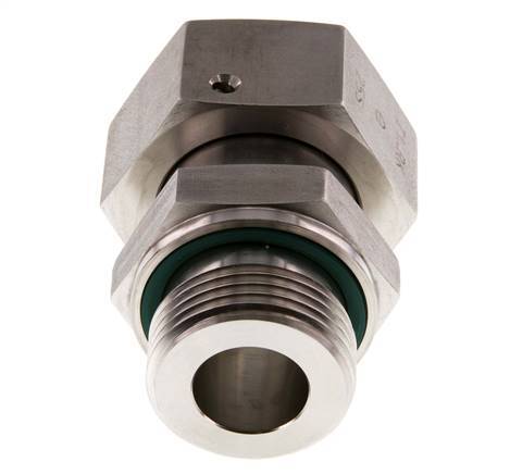 25S y G1'' Rótula recta de acero inoxidable con rosca macho 400 bar Junta tórica de FKM Cono de sellado ajustable ISO 8434-1