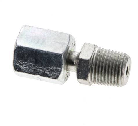6L y 1/8'' NPT Acero zincado Rótula recta con rosca macho 315 bar Ajustable ISO 8434-1