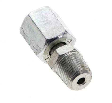 6L y 1/8'' NPT Acero zincado Rótula recta con rosca macho 315 bar Ajustable ISO 8434-1