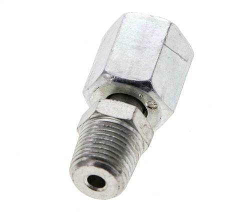 6L y 1/8'' NPT Acero zincado Rótula recta con rosca macho 315 bar Ajustable ISO 8434-1