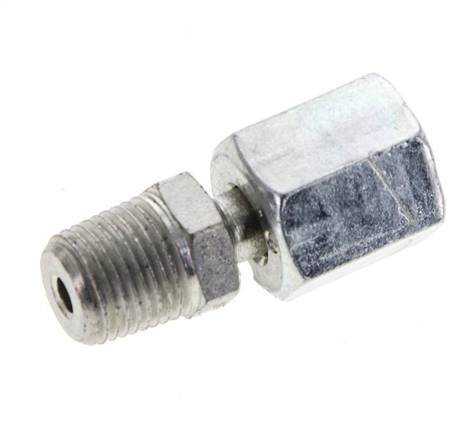 6L y 1/8'' NPT Acero zincado Rótula recta con rosca macho 315 bar Ajustable ISO 8434-1