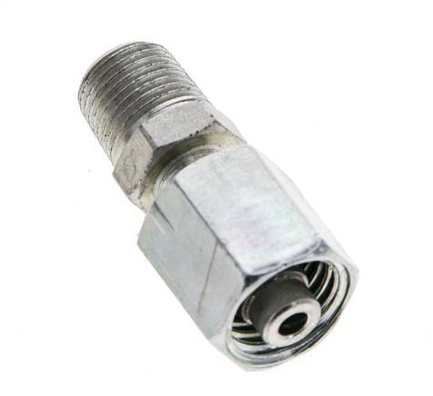6L y 1/8'' NPT Acero zincado Rótula recta con rosca macho 315 bar Ajustable ISO 8434-1