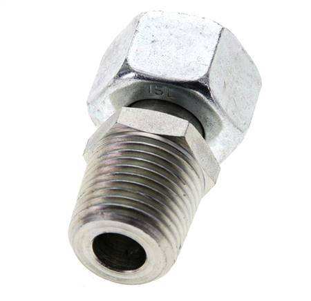 15L y 1/2'' NPT Acero Zincado Rótula Recta con Rosca Macho 315 bar Ajustable ISO 8434-1