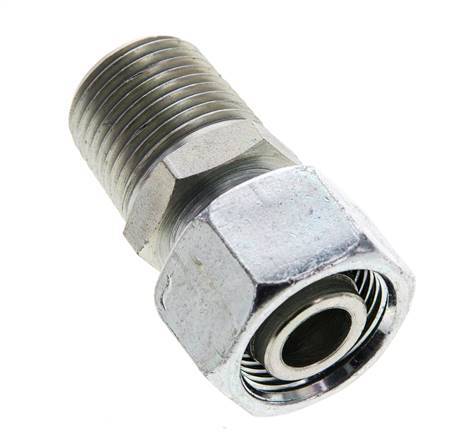 15L y 1/2'' NPT Acero Zincado Rótula Recta con Rosca Macho 315 bar Ajustable ISO 8434-1