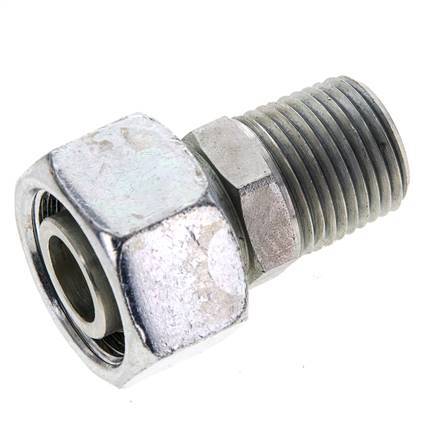 18L & 1/2'' NPT Acero Zincado Rótula Recta con Rosca Macho 315 bar Ajustable ISO 8434-1