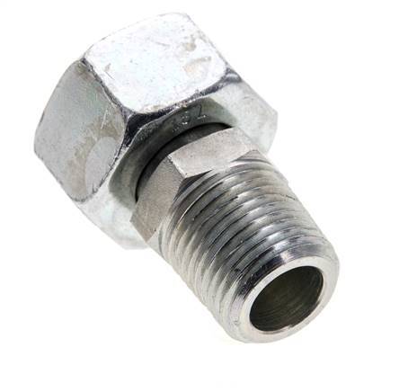 18L & 1/2'' NPT Acero Zincado Rótula Recta con Rosca Macho 315 bar Ajustable ISO 8434-1