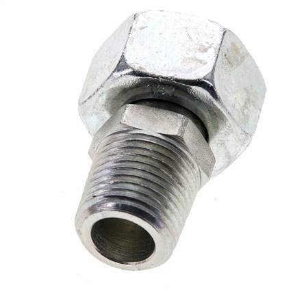 18L & 1/2'' NPT Acero Zincado Rótula Recta con Rosca Macho 315 bar Ajustable ISO 8434-1
