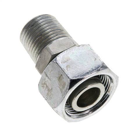 18L & 1/2'' NPT Acero Zincado Rótula Recta con Rosca Macho 315 bar Ajustable ISO 8434-1