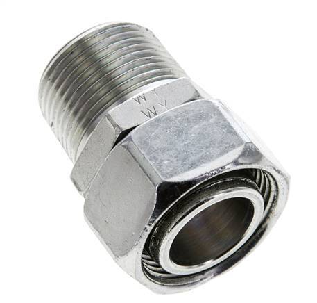 28L y 1'' NPT Acero Zincado Giratorio Recto con Rosca Macho 160 bar Ajustable ISO 8434-1