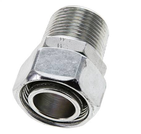28L y 1'' NPT Acero Zincado Giratorio Recto con Rosca Macho 160 bar Ajustable ISO 8434-1