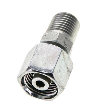 8S & 1/4'' NPT Acero Zincado Rótula Recta con Rosca Macho 630 bar Ajustable ISO 8434-1