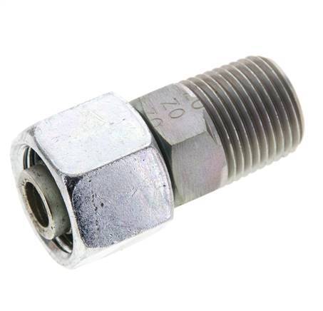 14S y 1/2'' NPT Rectas de acero galvanizado con rosca macho 630 bar Ajustable ISO 8434-1