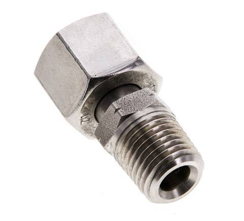 10L y 1/4'' NPT Rótula recta de acero inoxidable con rosca macho 315 bar Ajustable ISO 8434-1