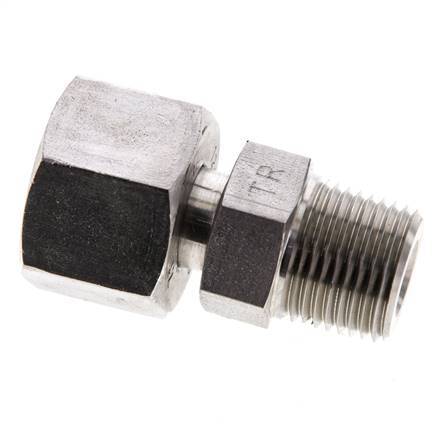 12S y 3/8'' NPT Eslabón giratorio recto de acero inoxidable con rosca macho 630 bar Ajustable ISO 8434-1