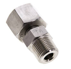 12S y 3/8'' NPT Eslabón giratorio recto de acero inoxidable con rosca macho 630 bar Ajustable ISO 8434-1