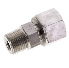12S y 3/8'' NPT Eslabón giratorio recto de acero inoxidable con rosca macho 630 bar Ajustable ISO 8434-1