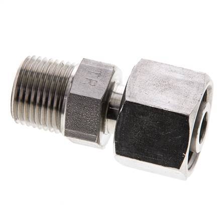 12S y 3/8'' NPT Eslabón giratorio recto de acero inoxidable con rosca macho 630 bar Ajustable ISO 8434-1