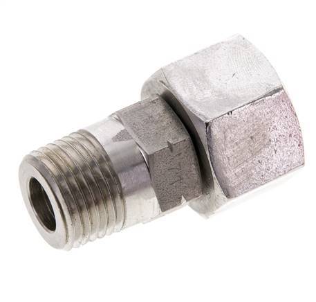 16S y 1/2'' NPT Rótula recta de acero inoxidable con rosca macho 400 bar Ajustable ISO 8434-1