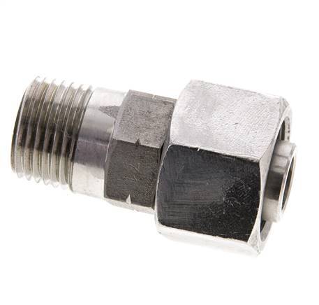 16S y 1/2'' NPT Rótula recta de acero inoxidable con rosca macho 400 bar Ajustable ISO 8434-1