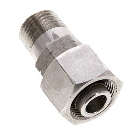 16S y 1/2'' NPT Rótula recta de acero inoxidable con rosca macho 400 bar Ajustable ISO 8434-1