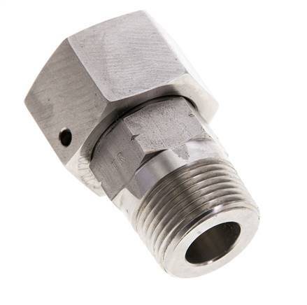 20S y 3/4'' NPT Rectas de acero inoxidable con rosca macho 400 bar Junta tórica de FKM Cono de sellado ajustable ISO 8434-1