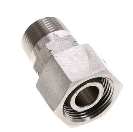 20S y 3/4'' NPT Rectas de acero inoxidable con rosca macho 400 bar Junta tórica de FKM Cono de sellado ajustable ISO 8434-1
