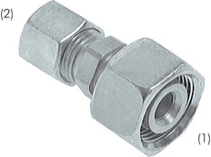 8L & 15L Zink plated Steel Straight Cutting Fitting with Swivel 315 bar ISO 8434-1 [2 Pieces]