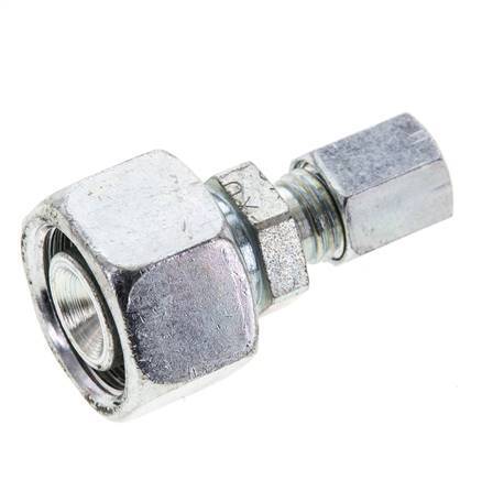 6L & 15L Zink plated Steel Straight Cutting Fitting with Swivel 315 bar ISO 8434-1 [2 Pieces]