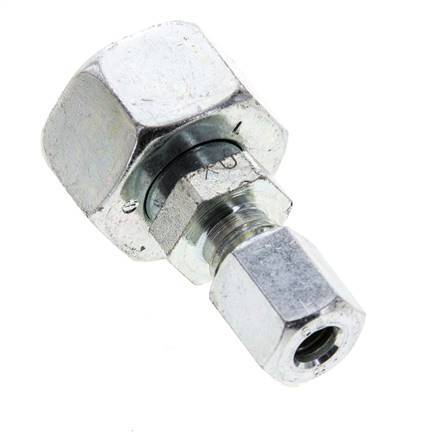 6L & 15L Zink plated Steel Straight Cutting Fitting with Swivel 315 bar ISO 8434-1 [2 Pieces]