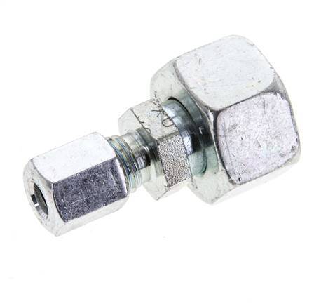 6L & 15L Zink plated Steel Straight Cutting Fitting with Swivel 315 bar ISO 8434-1 [2 Pieces]