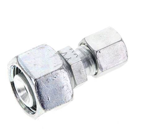 8L & 15L Zink plated Steel Straight Cutting Fitting with Swivel 315 bar ISO 8434-1 [2 Pieces]