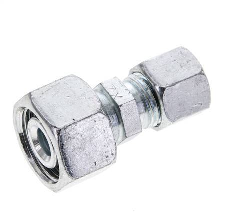 10L & 15L Zink plated Steel Straight Cutting Fitting with Swivel 315 bar ISO 8434-1 [2 Pieces]