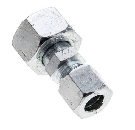 10L & 15L Zink plated Steel Straight Cutting Fitting with Swivel 315 bar ISO 8434-1 [2 Pieces]