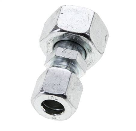 10L & 15L Zink plated Steel Straight Cutting Fitting with Swivel 315 bar ISO 8434-1 [2 Pieces]