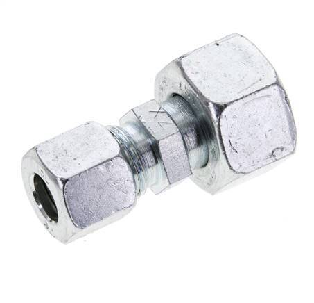 10L & 15L Zink plated Steel Straight Cutting Fitting with Swivel 315 bar ISO 8434-1 [2 Pieces]
