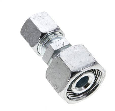 10L & 15L Zink plated Steel Straight Cutting Fitting with Swivel 315 bar ISO 8434-1 [2 Pieces]
