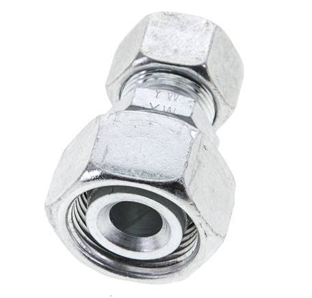 15L & 22L Zink plated Steel Straight Cutting Fitting with Swivel 160 bar ISO 8434-1